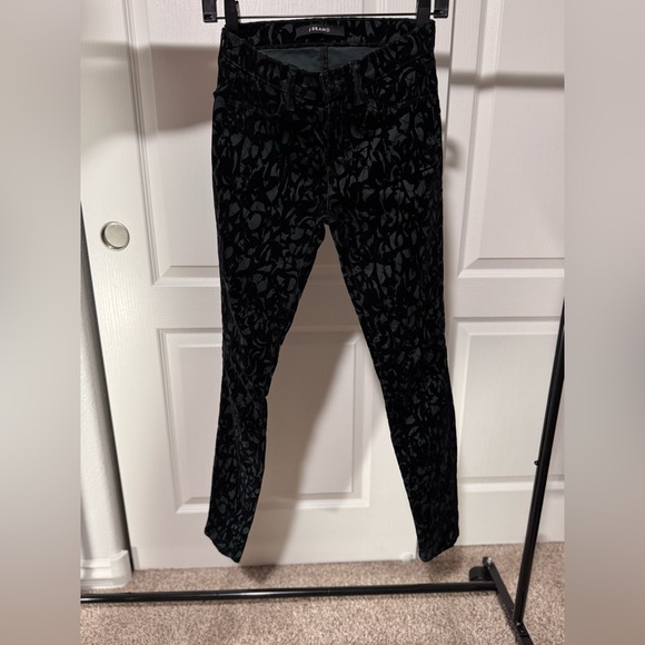 J brand black velvet Patterned Women's Pants Size 25 - Picture 4 of 8